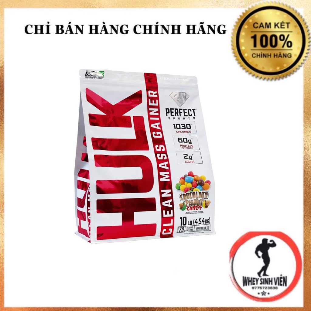 [Giá hủy diệt]  Sữa Dinh Dưỡng Tăng Cân Nhanh Cho Người Gầy HULK CLEAN MASS GAINER 4.54KG 4.9 60 Đánh Giá 173 Đã Bán