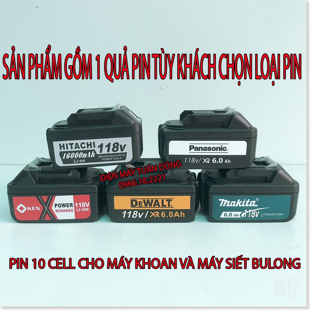 Pin máy siết bulong 10 cell