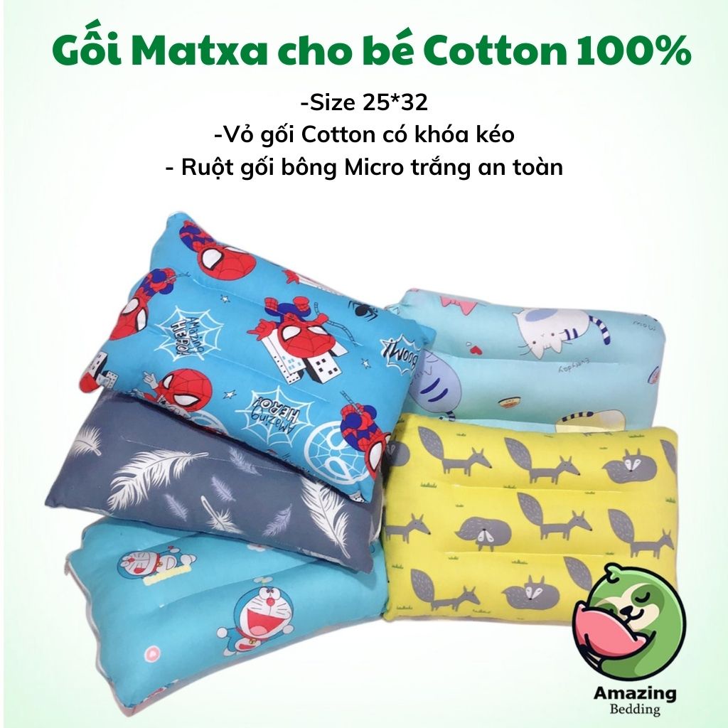 Gối Matxa trẻ em vải cotton 100%