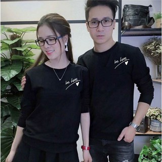 Áo đôi thu đông trái tim, có ảnh thật