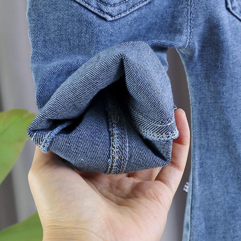 Quần jean dài ống loe co giãn phong cách Hàn Quốc thời trang mùa hè 2021 cho bé gái