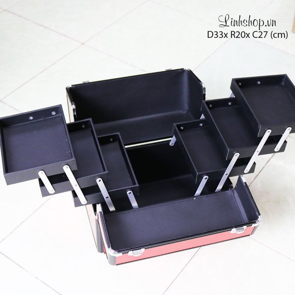 Cốp trang điểm chuyên nghiệp size lớn Gladking đựng đồ trang điểm, nail, phun xăm Lamdep24g
