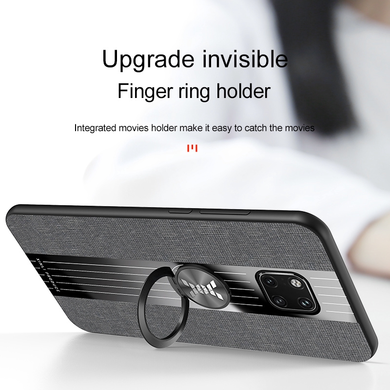 (Ready Store ) Huawei Mate 20 Pro 20 X Finger Ring Holder Fabric Cloth Cover Case For Mate 20X