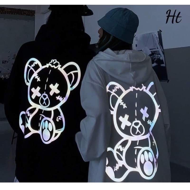 Áo hoodie phản quang gấu vết thương HT12