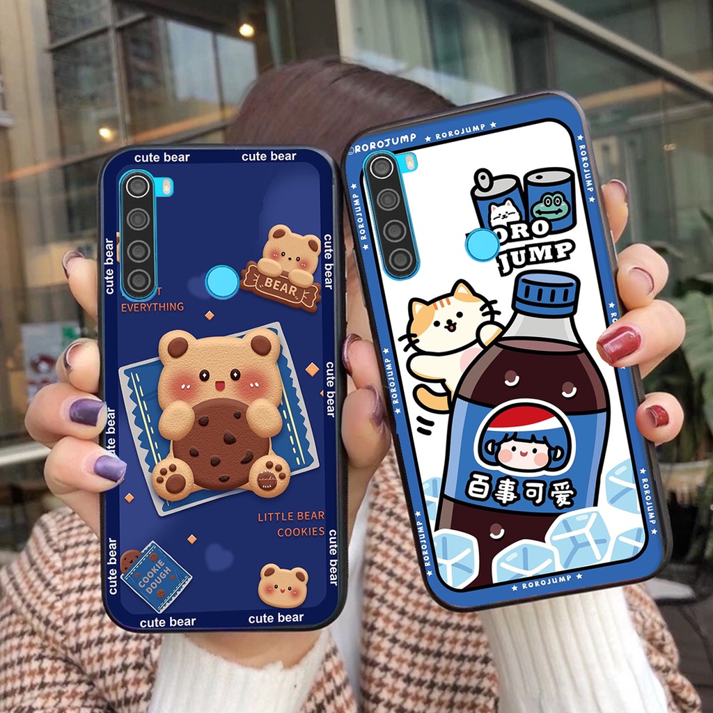 Ốp lưng Xiaomi REDMI NOTE 8 in hình 3D GẤU cute be@r, soda, happy day cực hot ,thời thượng