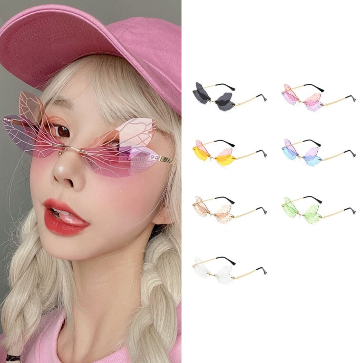 [Mã FAMAYFA giảm 10K đơn 50K] Kính Mát Hình Bướm Chống Tia Uv400 Phong Cách Retro