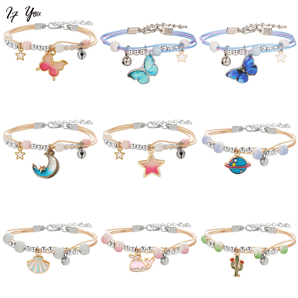 Vòng tay AY mặt dây nhiều mẫu xinh xắn tùy chọn phong cách Hàn Quốc thời trang cho nữ