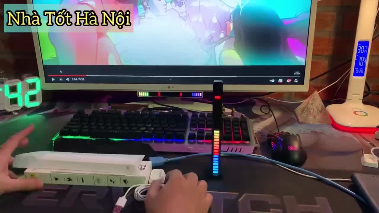 Thanh đèn led rgb nháy theo nhạc 16 TRIỆU MÀU điều khiển bằng cảm biến âm thanh siêu nhạy đèn trang trí decor phòng | BigBuy360 - bigbuy360.vn