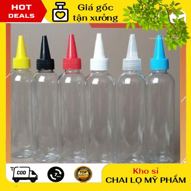 Chai Chiết Mĩ Phẩm ❤ GIÁ TẬN GỐC ❤ Chai nhựa pet nắp nhọn 250ml/200ml/150ml chiết mỹ phẩm  [chai lo my pham gia si] .