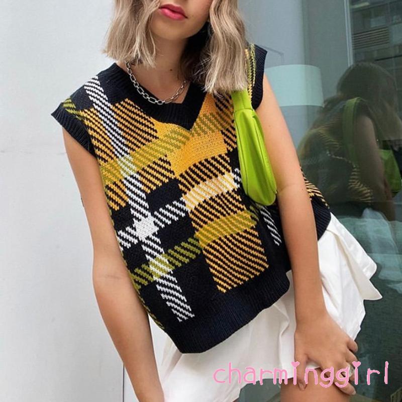 Áo Khoác Len Không Tay Cổ Chữ V Dáng Rộng Thời Trang Mùa Thu Dành Cho Nữ | BigBuy360 - bigbuy360.vn