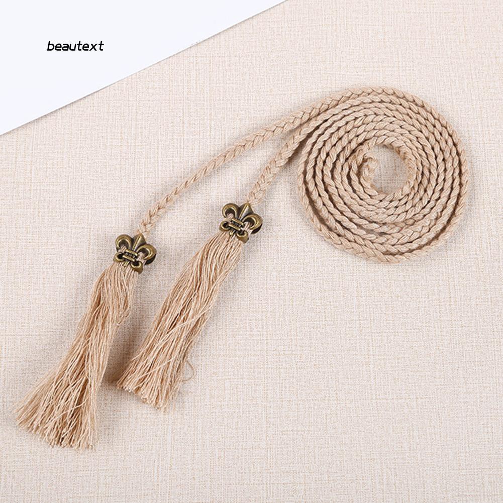 Thắt lưng trang trí dạng dây thừng phối tua rua xinh xắn cho nữ