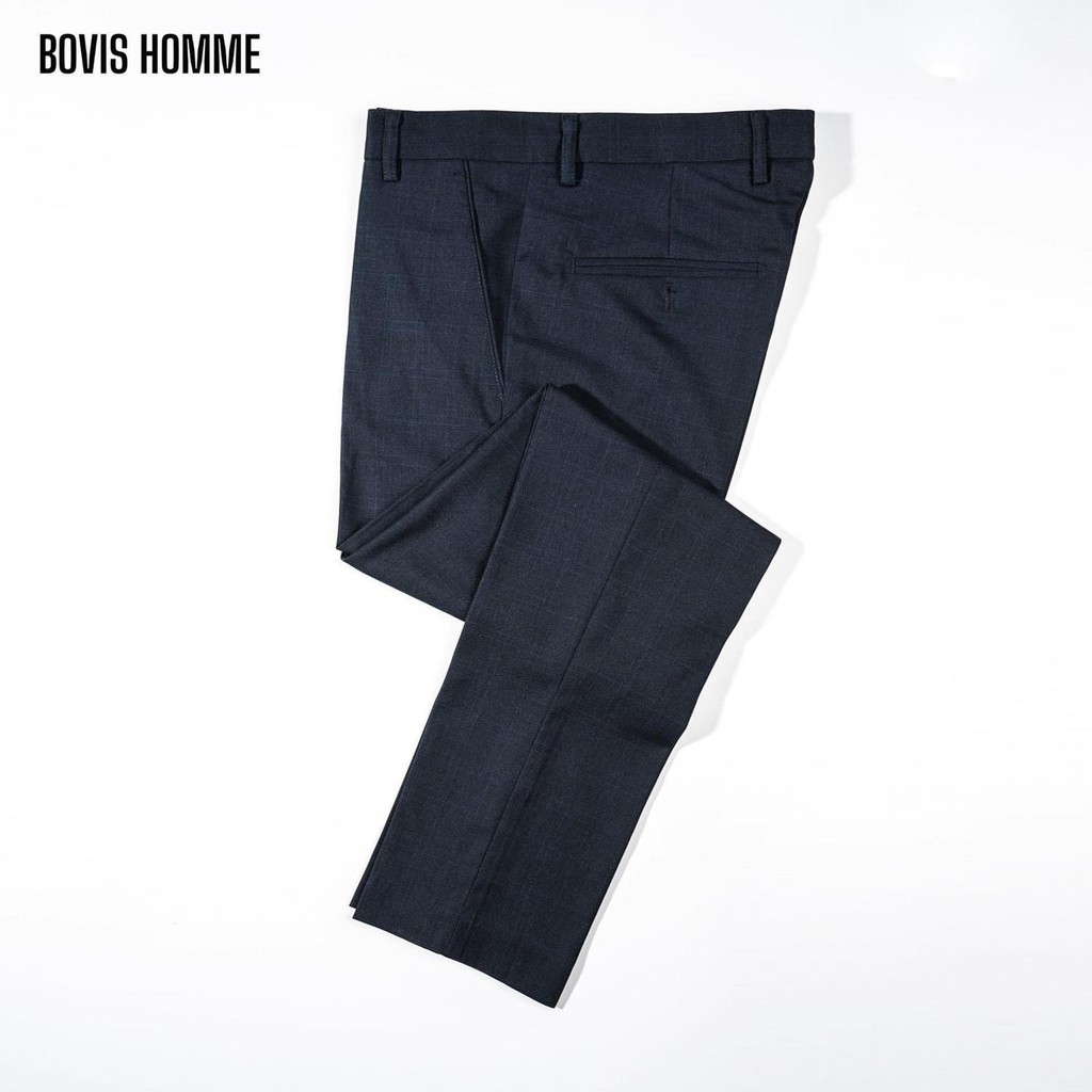Quần tây nam Bovis Homme, mã QT055, màu xanh đen, form slim, chất liệu 95% cotton 5% spandex, mặt vải dày dặn, đứng form