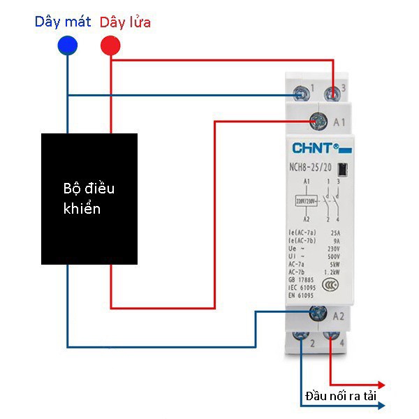 Khởi động từ 1 pha 220V CHINT NCH8 25A 40A 63A