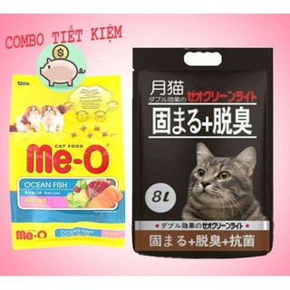 COMBO Cho MÈO CON: Cát Vệ Sinh Nhật 8L & Thức ăn hạt Me- O Gói 1,1 kg