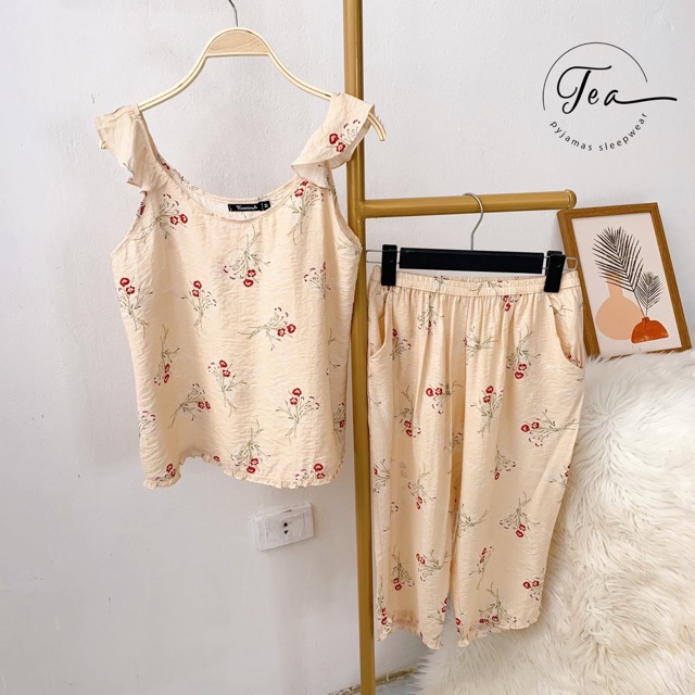 Bộ Lửng Mặc Nhà Pyjama Đũi Tuyết Tea Store Siêu Mát