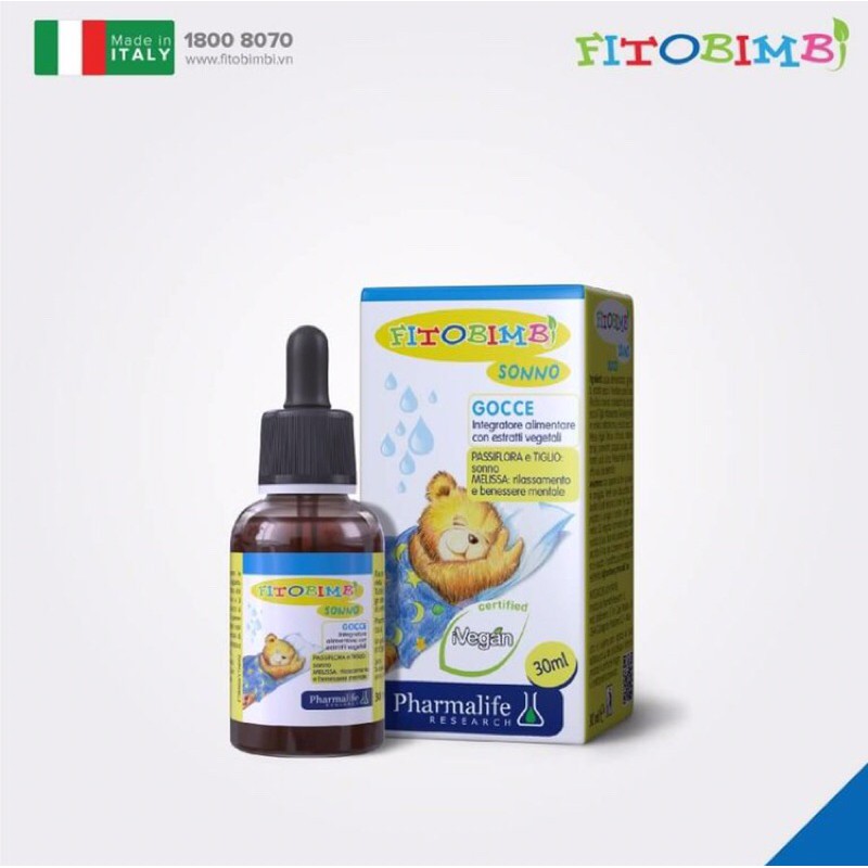 Pharmalife Fitobimbi SONNO giúp bé ngủ ngon, sâu giấc 30ml