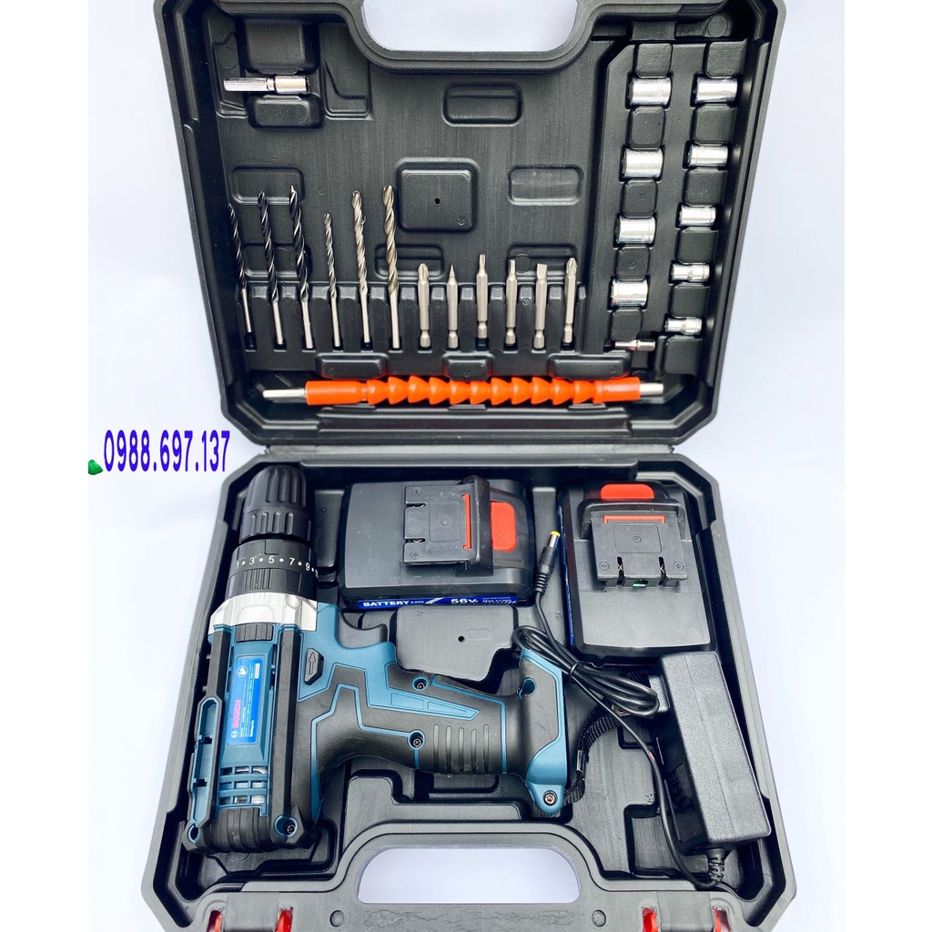 (Loại Tốt) Máy Khoan Pin Bắn Vít 36V BOSCH - 2 Pin Chuẩn - Full Phụ Kiện 24 Chi Tiết - 100% Lõi Đồng