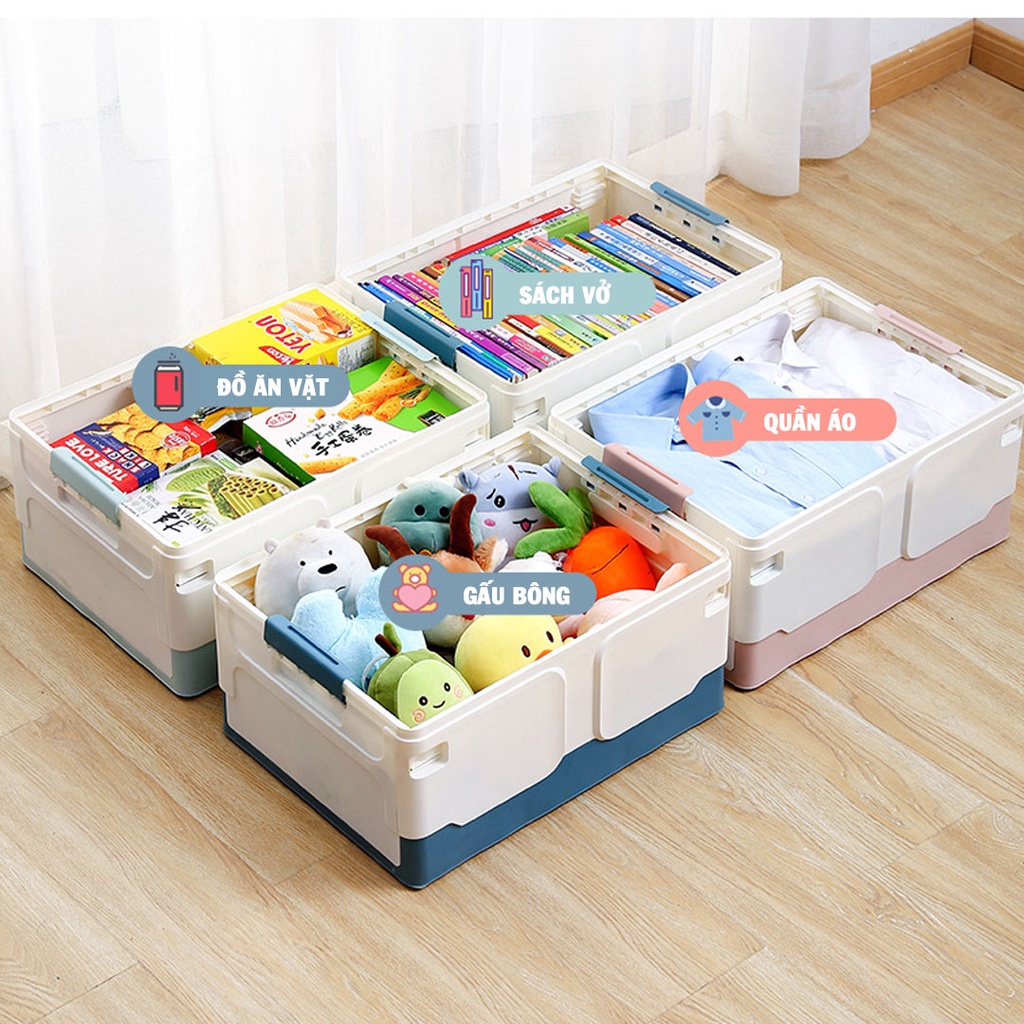 Thùng Nhựa Đựng Đồ Gấp Gọn, Có Nắp Đậy Kín Thông Minh Đa Năng Chất Lượng