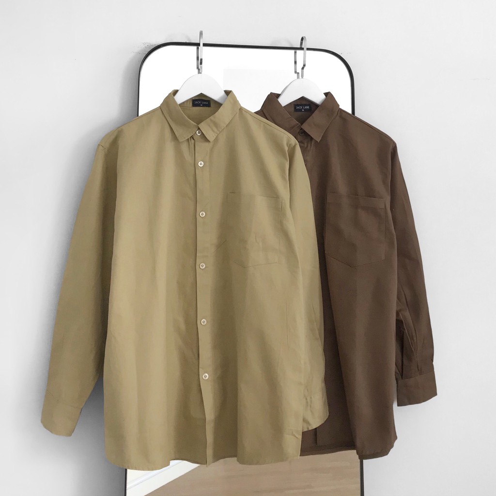 Sơmi Kaki basic, JACKLANE , Áo sơmi dài tay Unisex Jack Lane | BigBuy360 - bigbuy360.vn