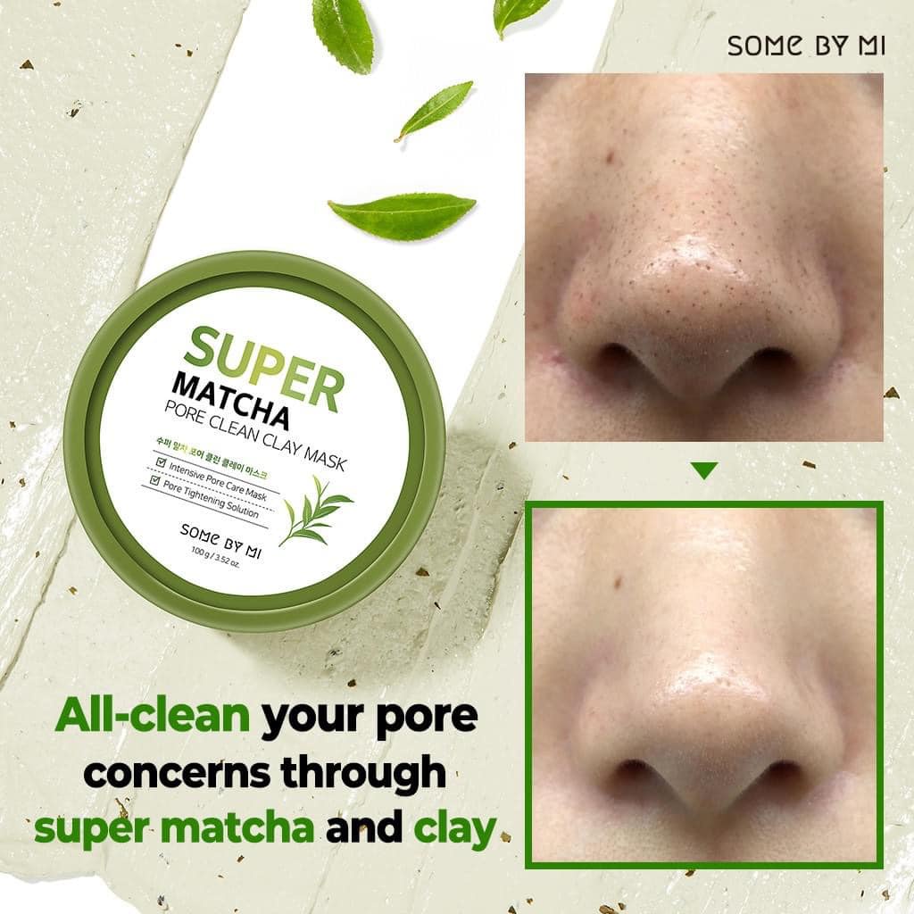 Mặt Nạ Đất Sét Trà Xanh Some By Mi Giảm Dầu Thu Nhỏ Lỗ Chân Lông Super Matcha Pore Clean Clay Mask - 100g