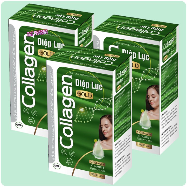 Viên Uống Đẹp Da D.iệp Lục CO.llagen Gold - Giúp Giữ Dáng Đẹp Da, Tăng Cường Sức Khỏe Xanh đậm | WebRaoVat - webraovat.net.vn