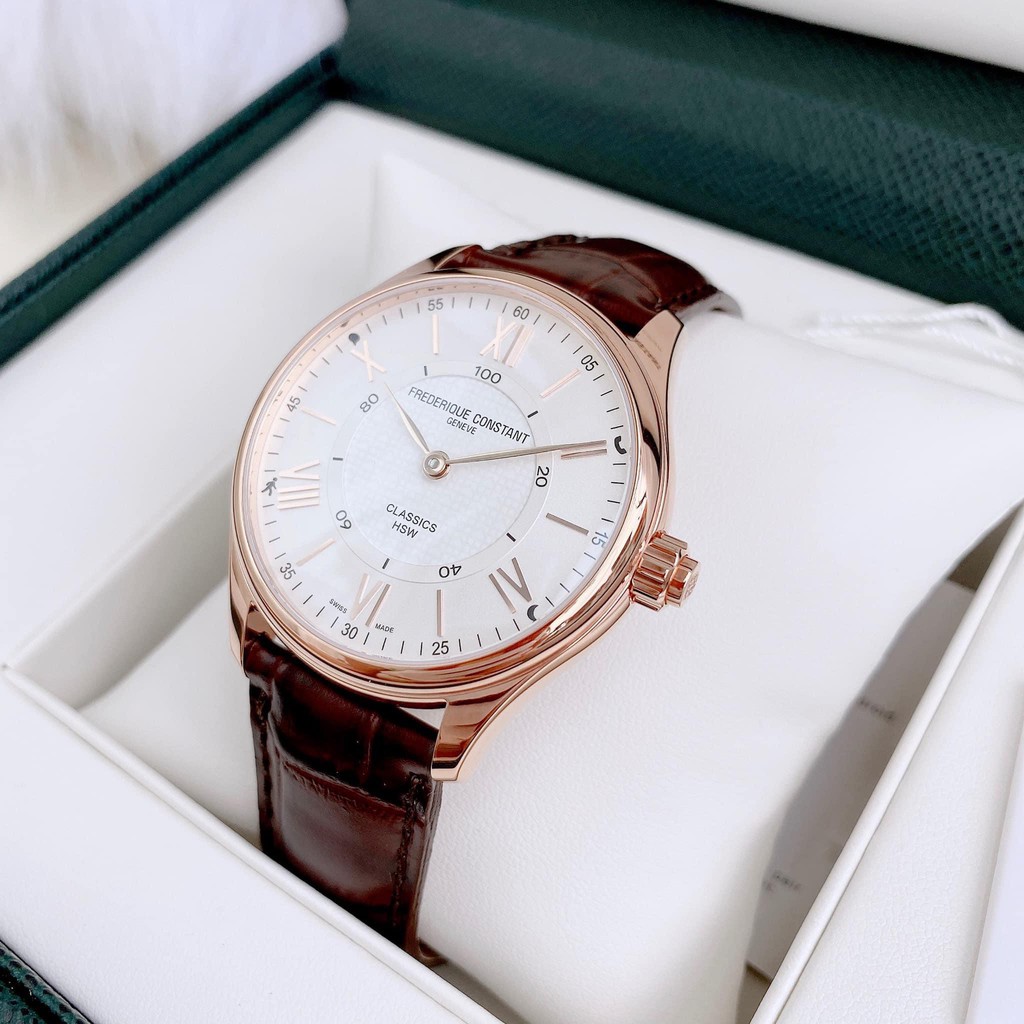 Đồng hồ nam chính hãng Frederique Constant Classics White Dial Men FC-282V5B4 - Máy quartz pin - Kính Sapphire