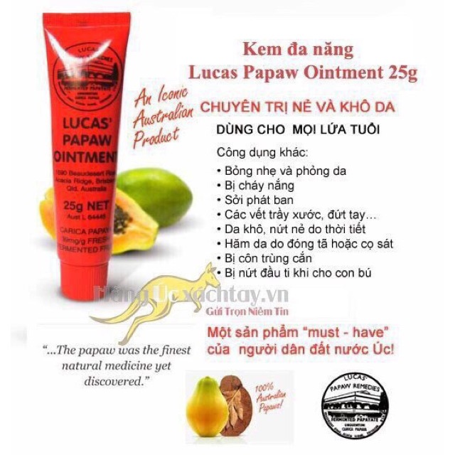 Combo 10 Tuýp Kem Đa Năng Lucas Papaw Ointment Úc 25g