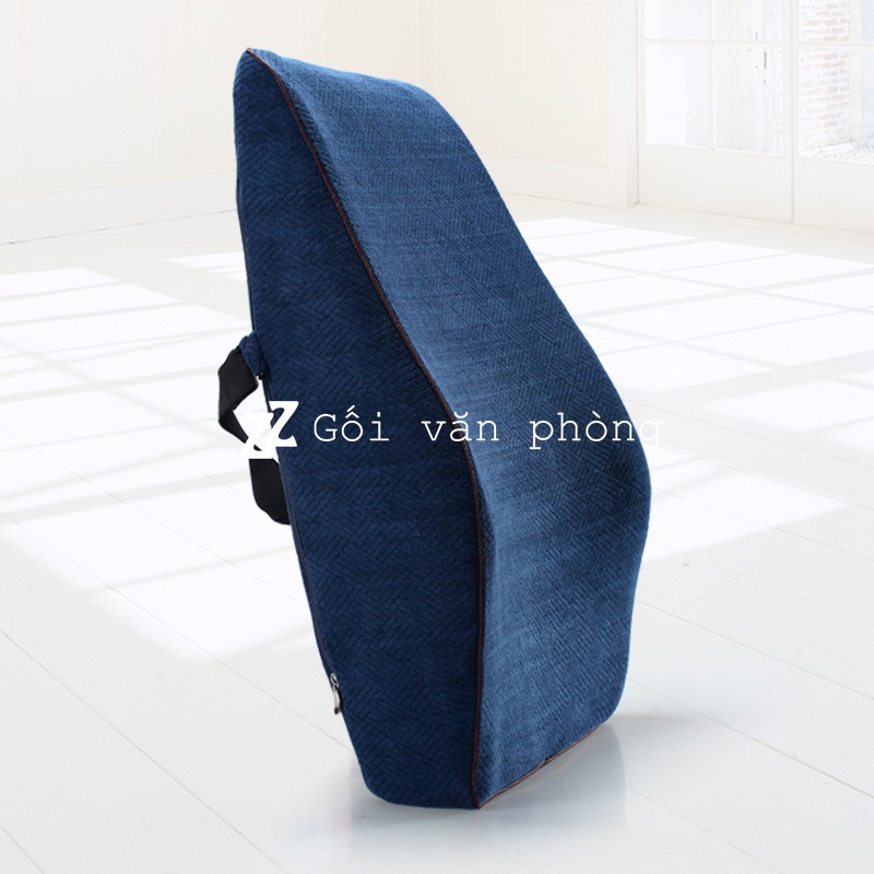 Gối tựa lưng ghế ô tô cao su non cỡ lớn vỏ nhung ZURI PILLOW GTL-06