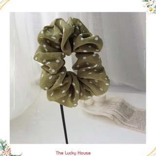 Dây buộc tóc Scrunchies Chiffon chấm bi HD47