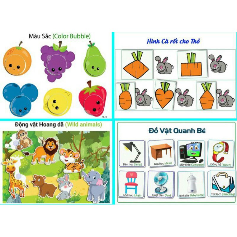 [MATCHING BOOK] HỌC LIỆU DÍNH DÁN 18 CHỦ ĐỀ CHUYÊN SÂU MONTESSORI CHO BÉ TỪ 0-3 TUỔI