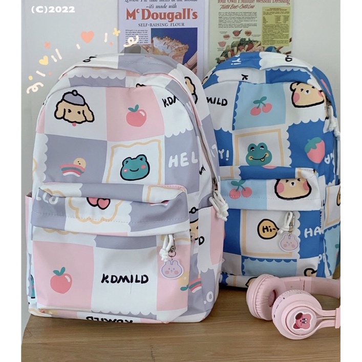 Balo đi học cute xinh xắn hoạt hình KDMI v2 🌈✨ 3 màu nhẹ nhàng 🪁 HÀNG CÓ SẴN
