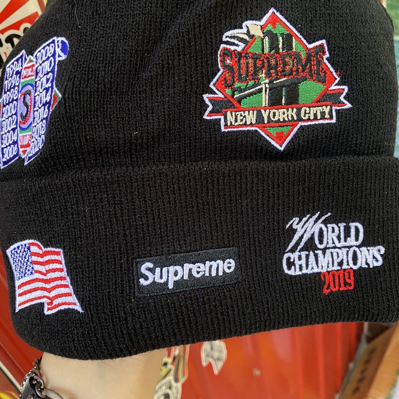 Mũ Len Beanie Thêu Chữ Supreme 19FW Mới