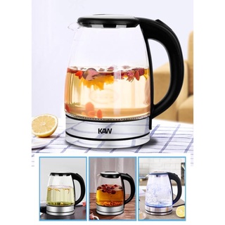 Ấm đun nước siêu tốc 1,8l - ấm thủy tinh kaw rk1818 - hàng cao cấp - an toàn hi sử dụng - bảo hành chính hãng