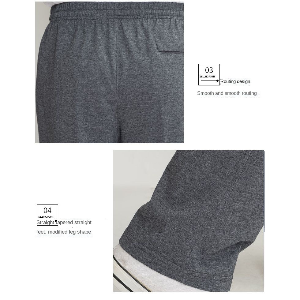 Quần Dài Thể Thao Cotton Ống Rộng Lưng Cao Co Giãn Thời Trang Thu Đông Cho Nam Trung Niên O9DE