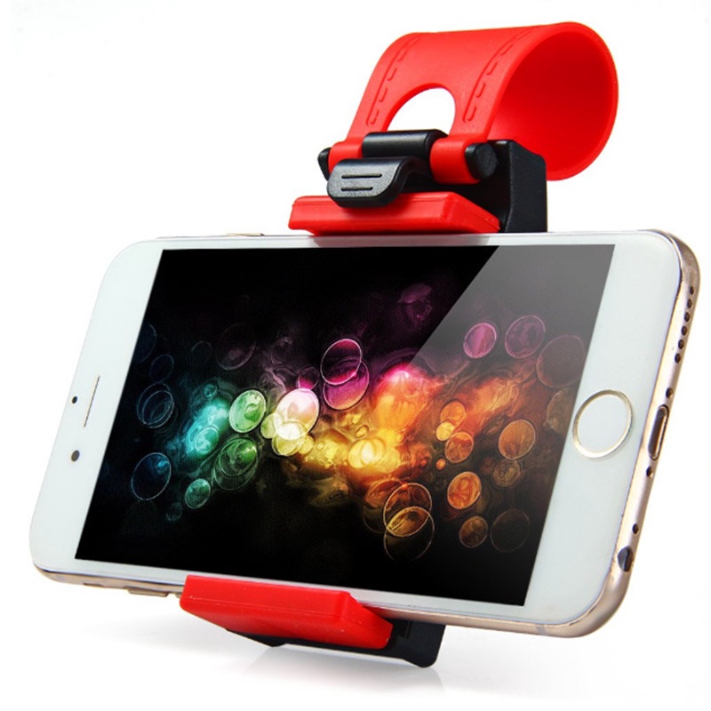 Kẹp Giữ Điện Thoại Gắn Vô Lăng Xe Hơi Thông Dụng Cho Iphone, Xiaomi, Huawei, Vivo, Gps | Vỏ Bọc Vô Lăng Xe Hơi Chất Lượng Cao