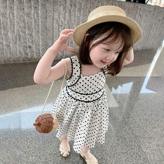 [Váy cao Cấp] Váy chấm bi dành cho bé gái ( chấm bi đen trắng )