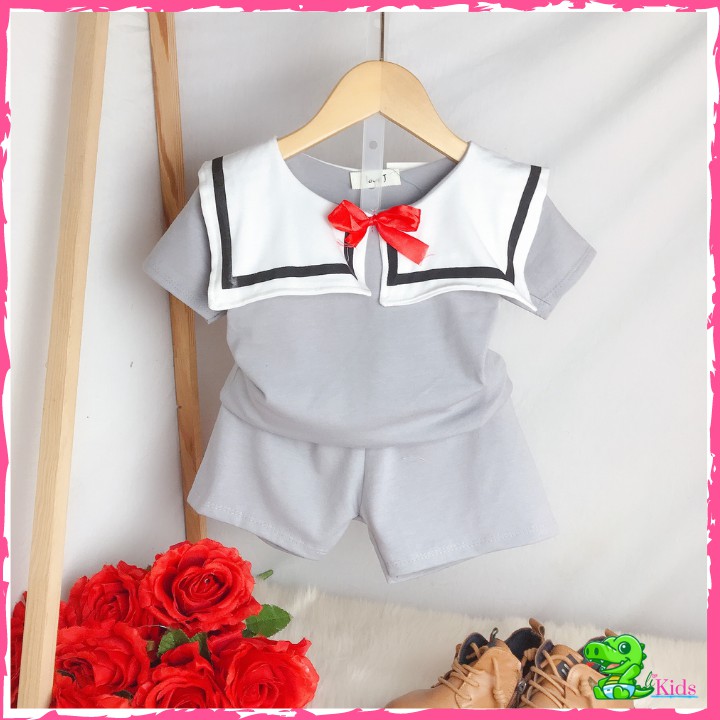 Đồ bộ cho bé LoveJ, bộ quần áo hải quân ngắn tay chất liệu cotton nhiều màu cho bé trai, bé gái 1 - 6 tuổi B007