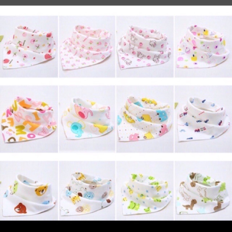 Yếm cotton khuy bấm cho bé