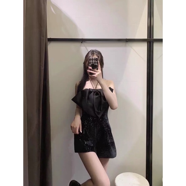 Set áo nơ quần phồng kim tuyến