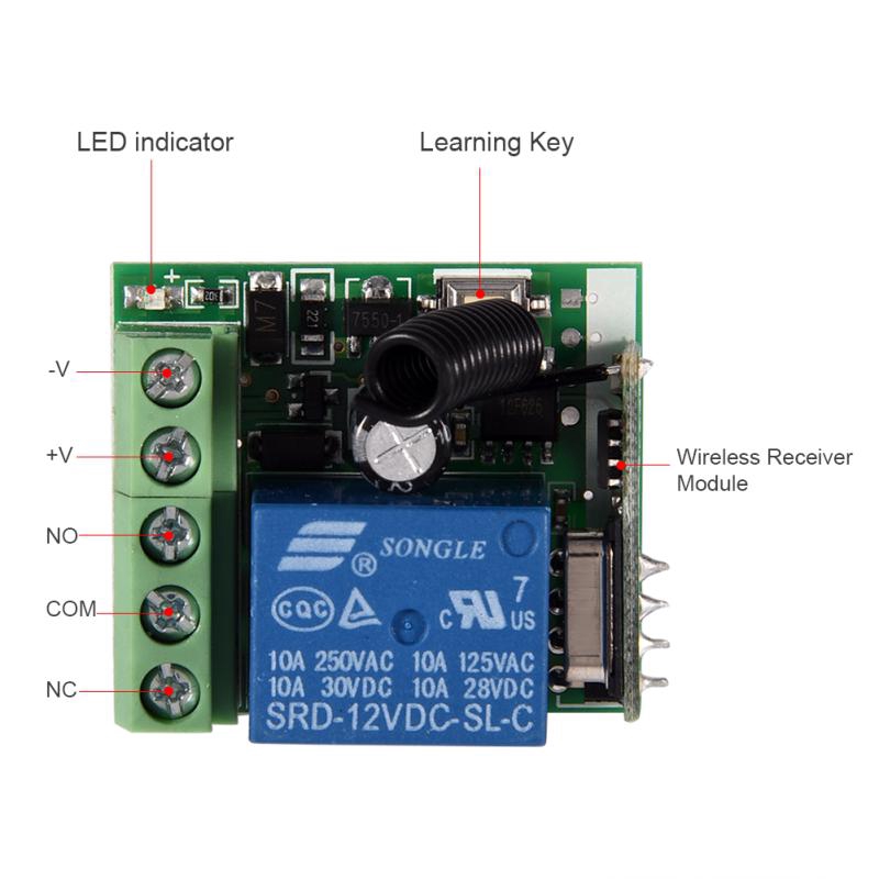 Rơ le khóa tự động điều khiển từ xa 12V