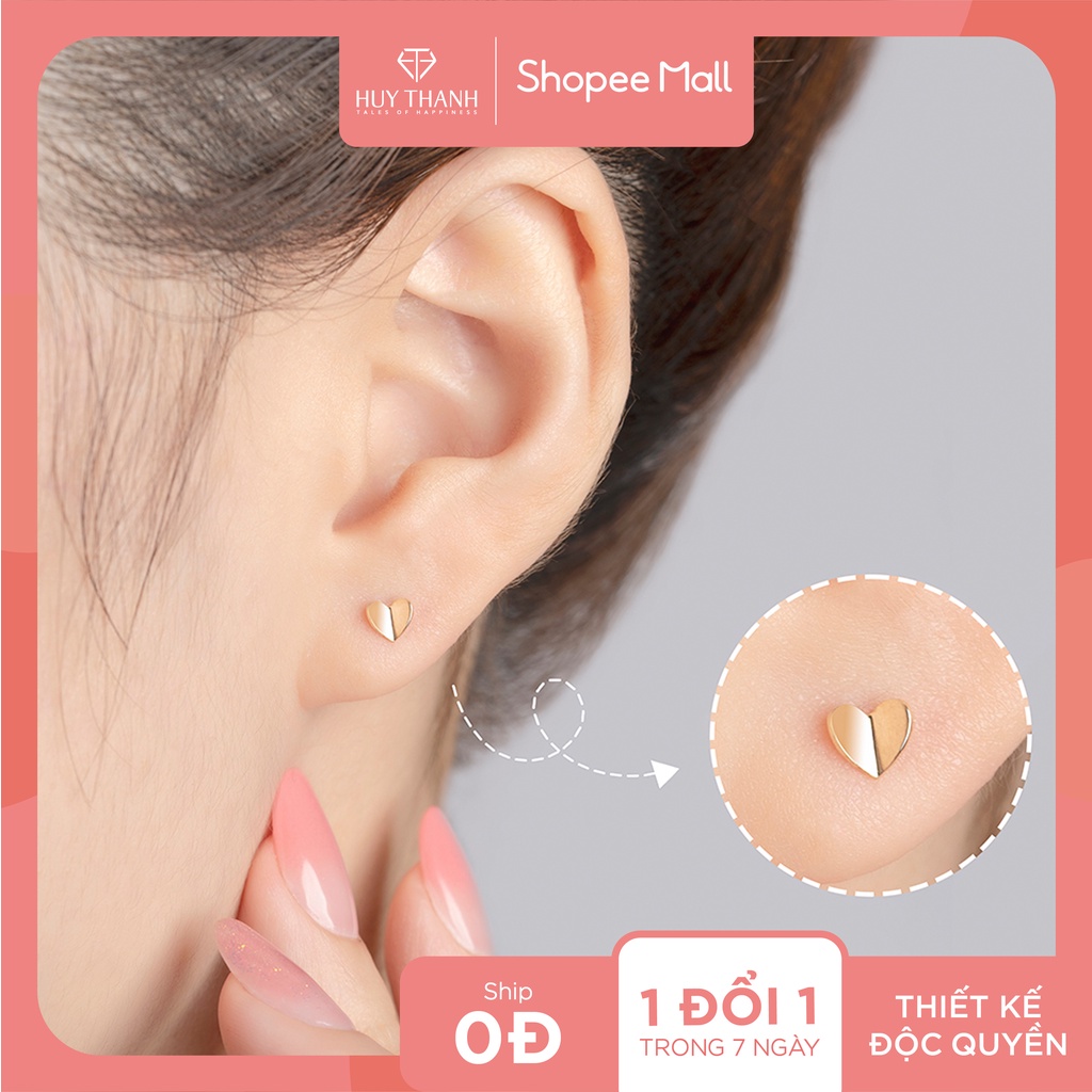 Bông Tai Nữ Vàng 14K BTAM44 Huy Thanh Jewelry Được Thiết Kế Đơn Giản Theo Phong Cá