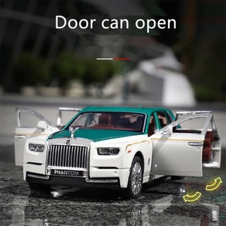 Mô Hình Xe 1:32 Phantom Roll-Royce Sẵn Đỏ - Đen 16cm Có trớn đèn âm thanh mở cửa