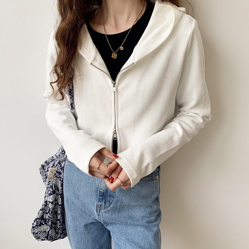 Áo khoác hoodie SUXI tay dài dáng rộng thời trang mùa thu cho nữ