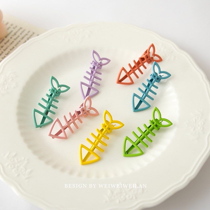 [Màu Sắc Ngẫu Nhiên] Kẹp Tóc Hình Xương Cá Màu Sắc Ngọt Ngào Phụ Kiện Thời Trang Cho Nữ AB030