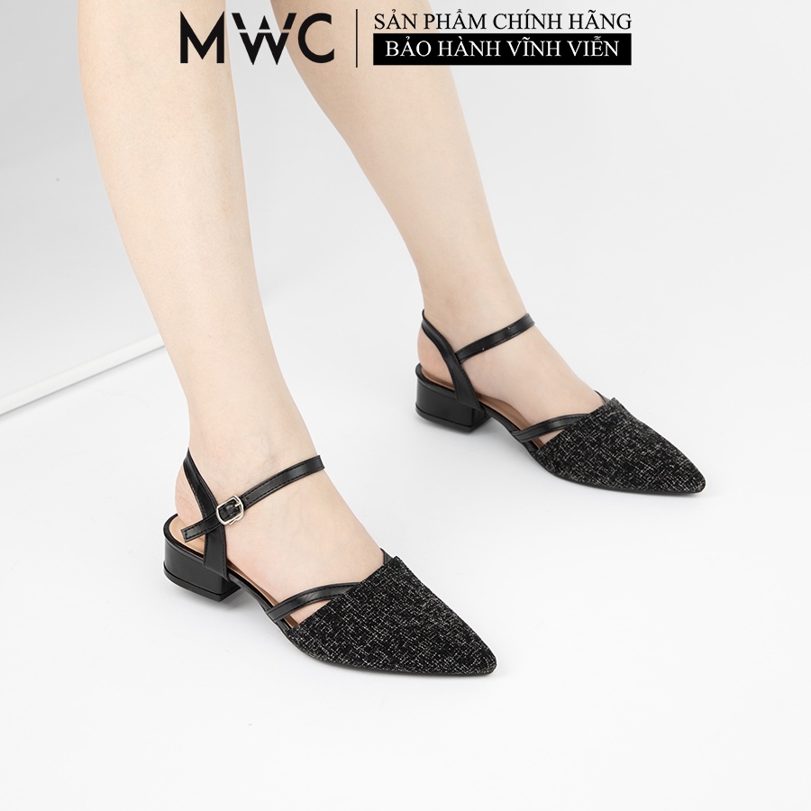 Giày Sandal Cao Gót MWC Đế Vuông 3CM Bít Mũi NUCG – 3916