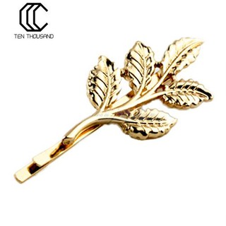 Kẹp tóc hình chiếc lá mạ vàng đáng yêu