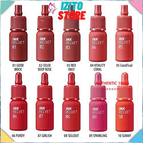 Son Peripera Ink [Hot New _Hàng Auth] Son Peripera Ink V.elvet Lip Tint siêu lì, bám màu cực tốt