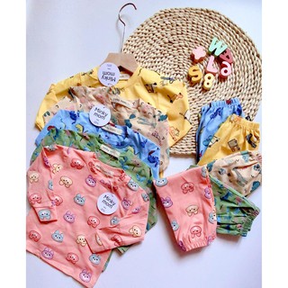COMBO 3 BỘ MINKY MOM DÀI TAY THU ĐÔNG Cho Bé 0-3 tuổi