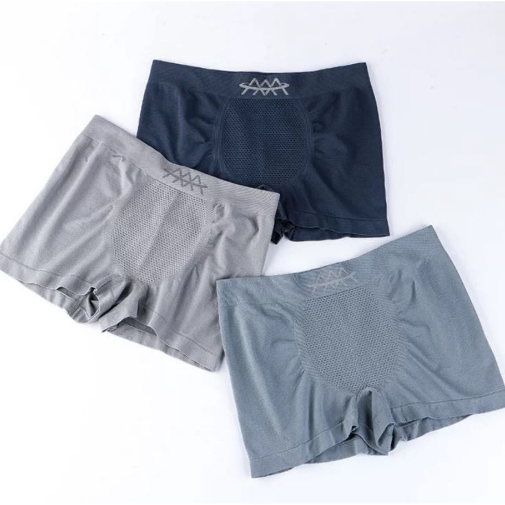 【Set 3 quần lót boxer nam không đường may lưng vừa 5D tổ ong độ co giãn cao