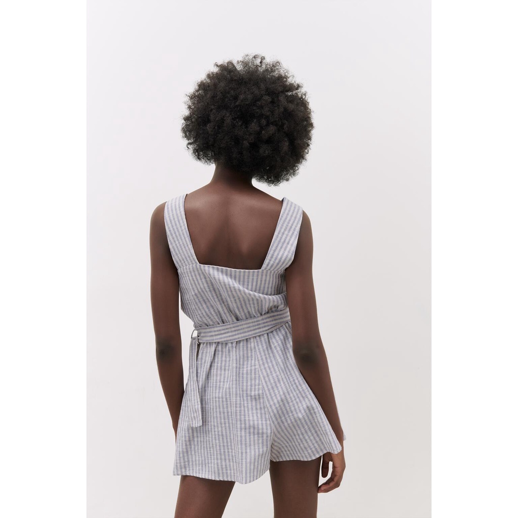 ZARA -Bộ jumpsuit sọc thắt lưng nữ 00387065104